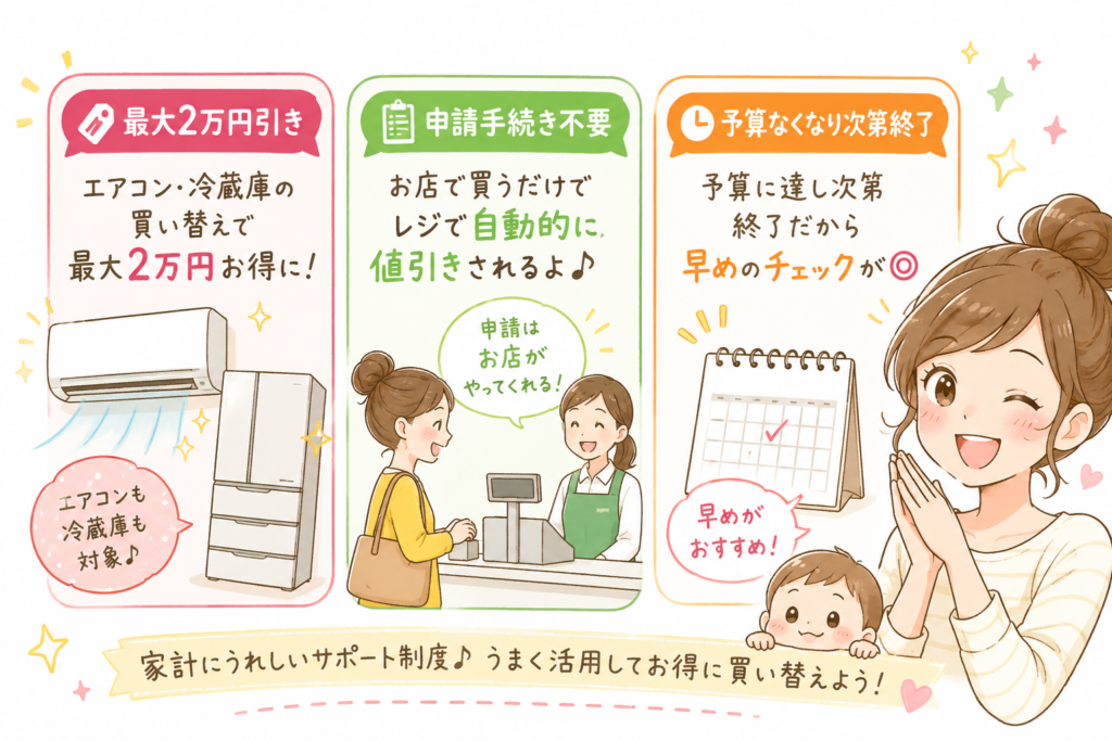 名古屋市エアコン・冷蔵庫の補助金が開始【2026年最新】最大2万円引き 